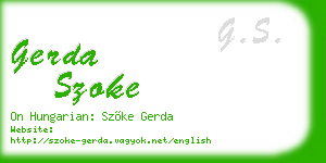gerda szoke business card